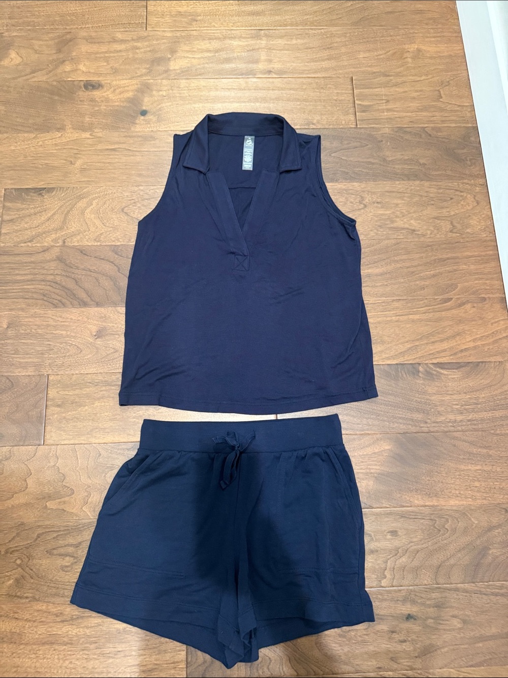 Lou & Grey Navy Sleeveless Drawstring Shorts Set
